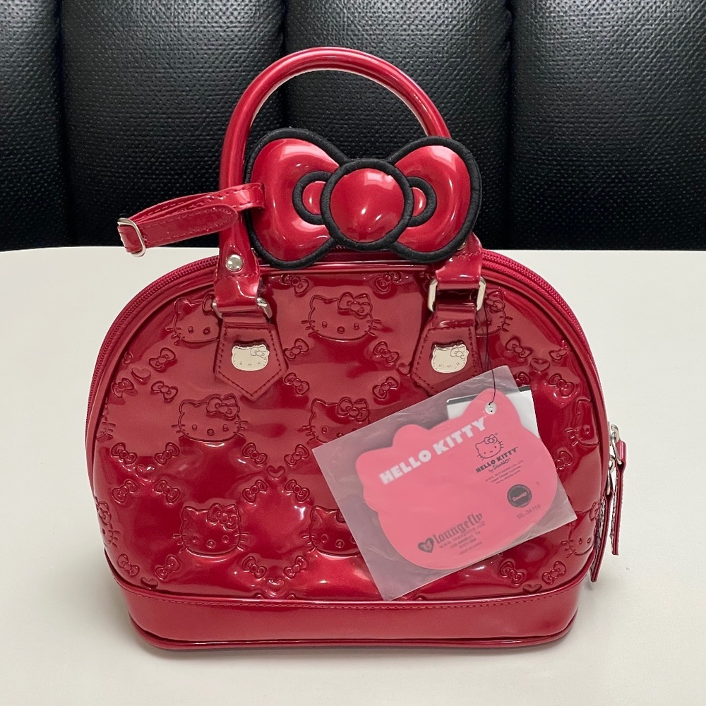 Sanrio Hello Kitty Metallic Red Patent Satchel Handbag